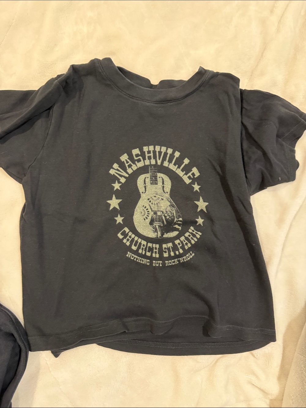 Brandy Melville Black Nashville Guitar Graphic Tee